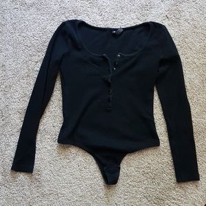 Black long sleeve bodysuit